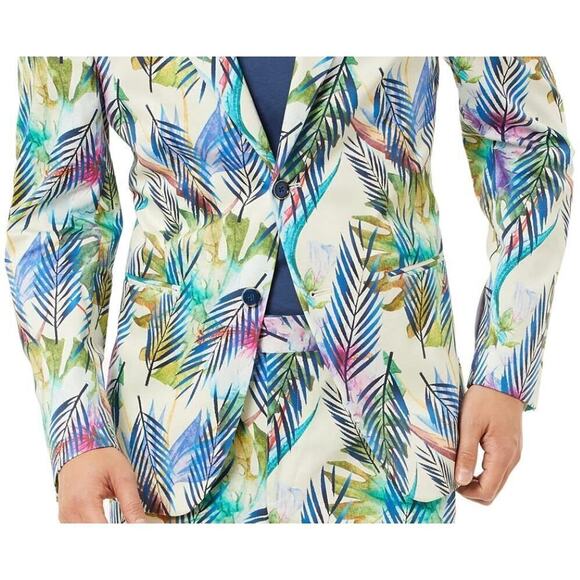 Tallia Men's Slim-Fit Stretch Suit Jacket Blazer Blue/Cream Small NWT - Picture 7 of 7